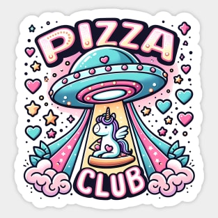 Funny Pizza , Unicorn, Ufo, Pizza Club Sticker